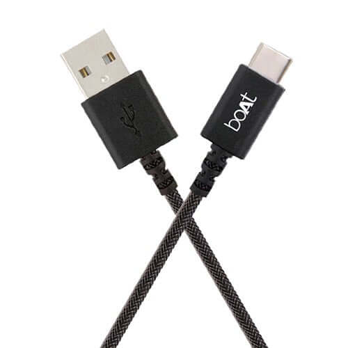 boAt A400 USB Type-C to USB-A 2.0 Male Data Cable, 2 Meter (Black) Brand New - Image 2