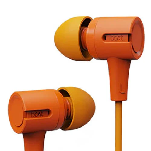 boAt Bassheads 102 Wired in Ear Earphones with Mic (Mint Orange) Brand New - Image 4