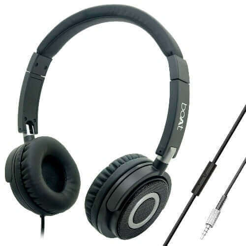 boAt BassHeads 900 On-Ear Wired Headphone with Mic, Black Brand New