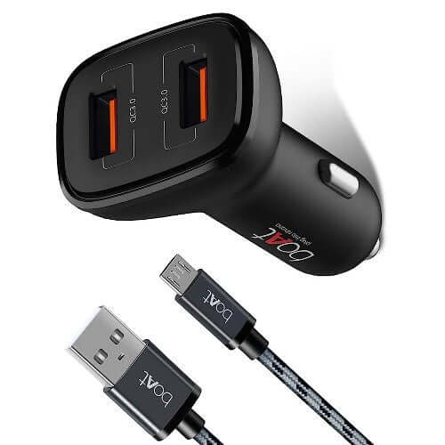 boAt Dual Port C Rapid 18 W Car Charger withDual Port,Output Compatible with All Smartphones & Tablets (Free Micro USB Cable)Black Brand New - Image 2