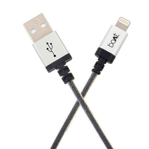 boAt LTG 500 Apple MFI Certified for iPhone, iPad and iPod 2Mtr Data Cable(Metallic Silver) Brand New - Image 2
