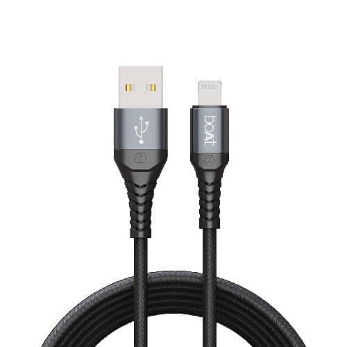 boAt LTG 550v3 Lightning Apple MFi Certified Cable , 1m Length & 10000+ Bends Lifespan(Mercurial Black) Brand New - Image 2