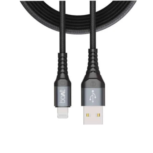 boAt LTG 550v3 Lightning Apple MFi Certified Cable , 1m Length & 10000+ Bends Lifespan(Mercurial Black) Brand New - Image 3