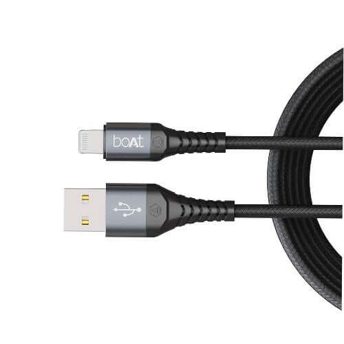 boAt LTG 550v3 Lightning Apple MFi Certified Cable , 1m Length & 10000+ Bends Lifespan(Mercurial Black) Brand New - Image 4