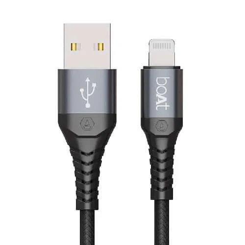 boAt LTG 550v3 Lightning Apple MFi Certified Cable , 1m Length & 10000+ Bends Lifespan(Mercurial Black) Brand New - Image 5