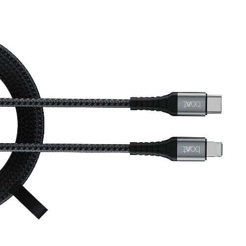 boAt LTG 650 type C To Lightning Apple Mfi Certified fast Charging Cable,Black Brand New - Image 2