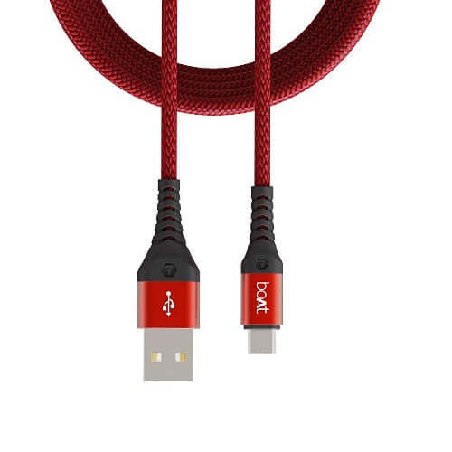 boAt Micro USB 550 Stress Resistant, Tangle-Free, Sturdy Cable with 3A Fast Charging,Extended 1.5m Length(Martian Red) Brand New - Image 2