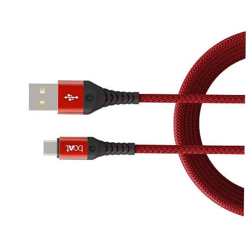 boAt Micro USB 550 Stress Resistant, Tangle-Free, Sturdy Cable with 3A Fast Charging,Extended 1.5m Length(Martian Red) Brand New - Image 3