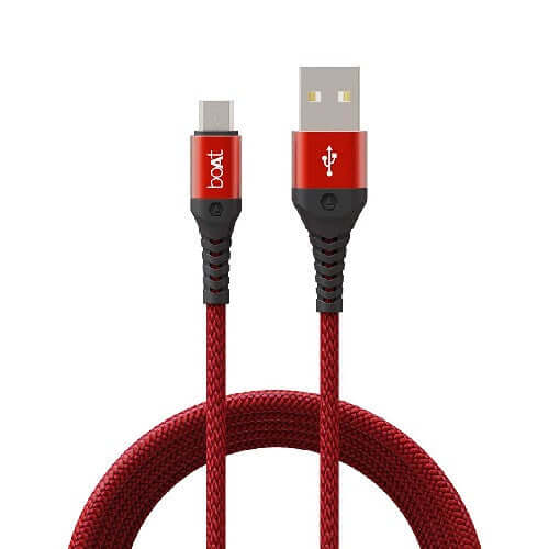boAt Micro USB 550 Stress Resistant, Tangle-Free, Sturdy Cable with 3A Fast Charging,Extended 1.5m Length(Martian Red) Brand New - Image 4