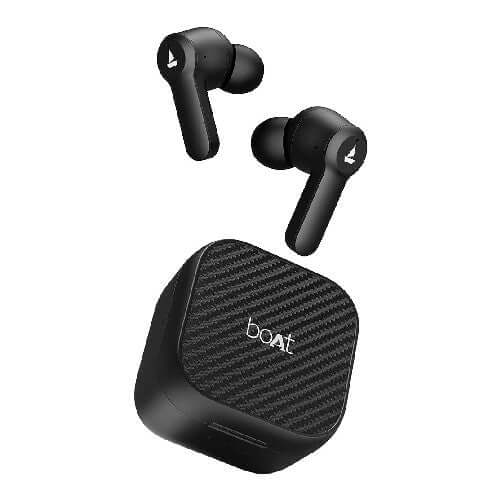 boAt Airdopes Fuel in Ear Headphones, Quad Mics, 50H Playtime,Classic Black Brand New - Image 2