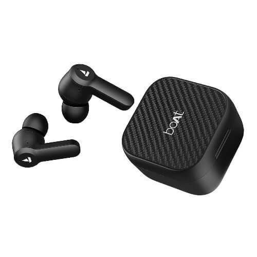 boAt Airdopes Fuel in Ear Headphones, Quad Mics, 50H Playtime,Classic Black Brand New - Image 3
