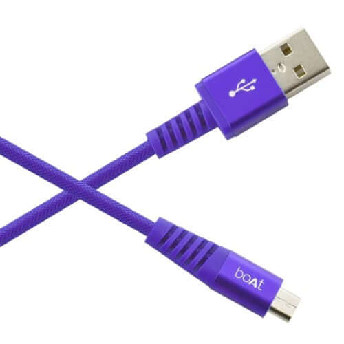 boAt Rugged V3 Braided Micro USB Cable (Mystic Purple) Brand New - Image 4