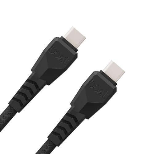boAt Type C C400 Tangle-Free, Sturdy Braided Cable with 5A Fast Charging & 480mbps Power Delivery,Black Brand New - Image 2