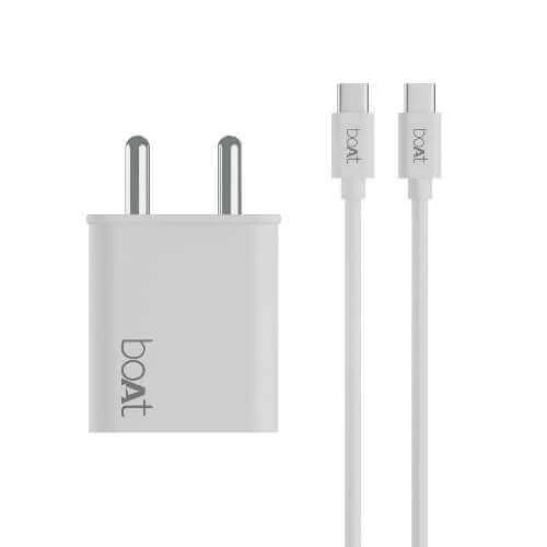 boAt WCDV 22.5W Dual Port Wall Charger, White