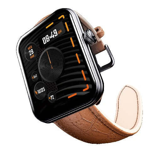 boAt Xtend Plus Smartwatch with 1.78" AMOLED Display,Advanced BT Calling Brown Leather Brand New - Image 5