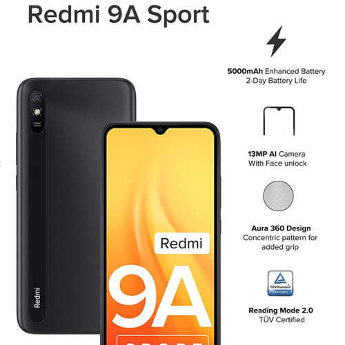 Redmi 9A Sport, 32GB, 2GB Ram Carbon Black Brand New - Image 4